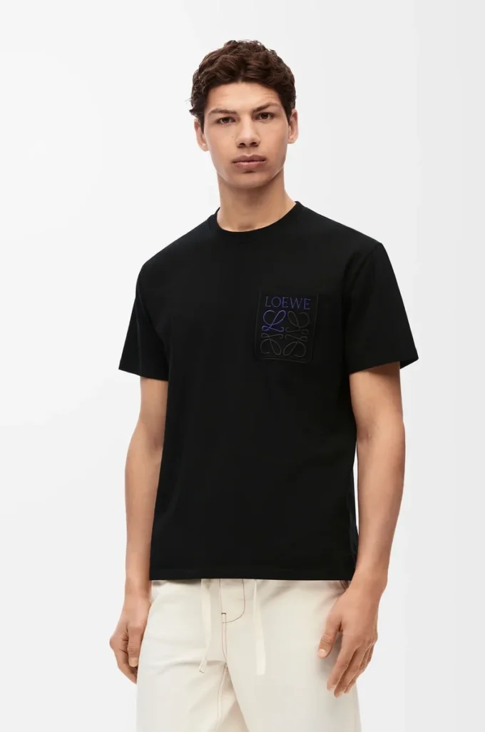 T-shirt dal taglio morbido in cotone Nero