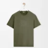T-shirt dal taglio morbido in cotone verde kaki T-shirt dal taglio morbido in cotone verde kaki