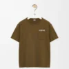T-shirt dal taglio morbido in cotone verde kaki T-shirt dal taglio morbido in cotone verde kaki
