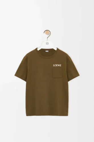 T-shirt dal taglio morbido in cotone verde kaki
