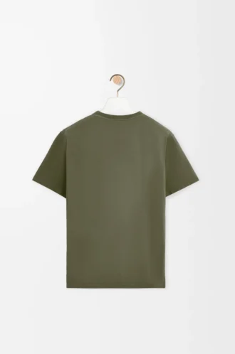 T-shirt dal taglio morbido in cotone verde kaki T-shirt dal taglio morbido in cotone verde kaki