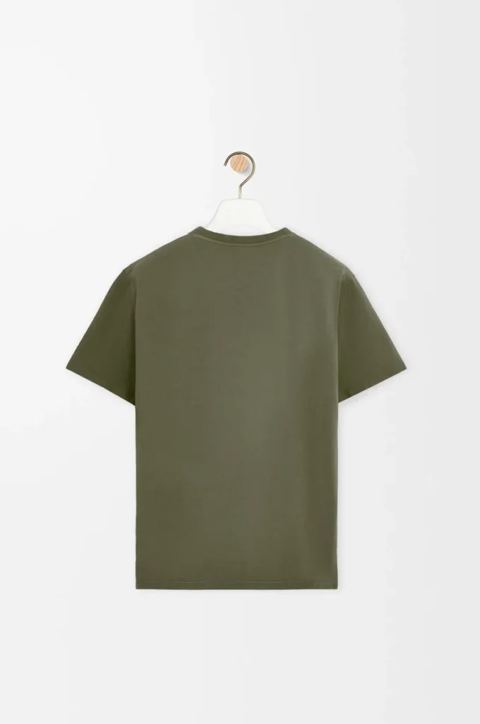T-shirt dal taglio morbido in cotone verde kaki T-shirt dal taglio morbido in cotone verde kaki