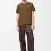 T-shirt dal taglio morbido in cotone verde kaki T-shirt dal taglio morbido in cotone verde kaki