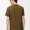 T-shirt dal taglio morbido in cotone verde kaki T-shirt dal taglio morbido in cotone verde kaki