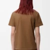 T-shirt dal taglio regolare in cotone color cammello T-shirt dal taglio regolare in cotone color cammello