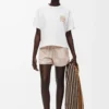 T-shirt dal taglio squadrato in cotone bianco T-shirt dal taglio squadrato in cotone bianco