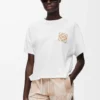 T-shirt dal taglio squadrato in cotone bianco T-shirt dal taglio squadrato in cotone bianco
