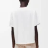 T-shirt dal taglio squadrato in cotone bianco T-shirt dal taglio squadrato in cotone bianco