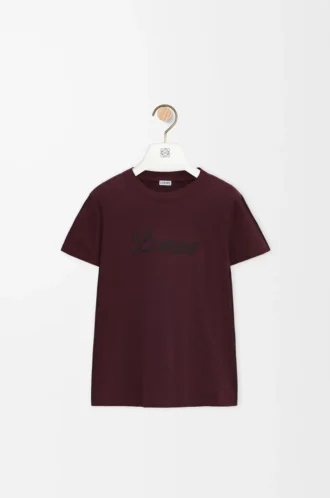 T-shirt dalla vestibilità morbida in cotone bordeaux