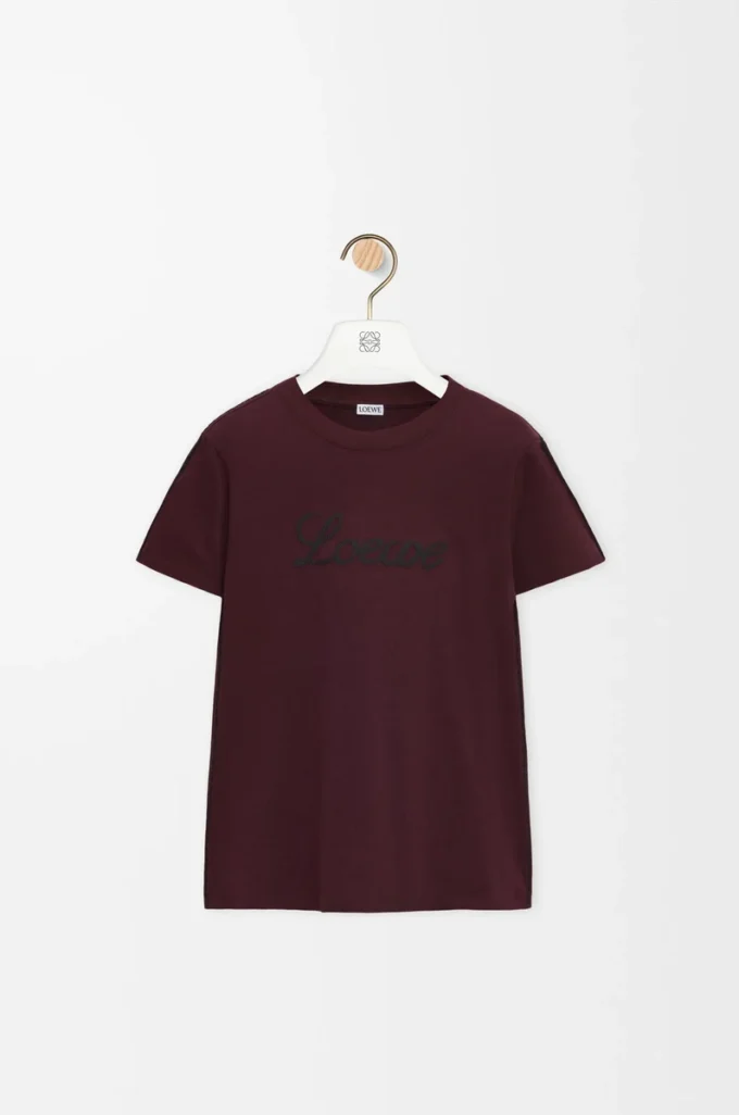 T-shirt dalla vestibilità morbida in cotone bordeaux T-shirt dalla vestibilità morbida in cotone bordeaux