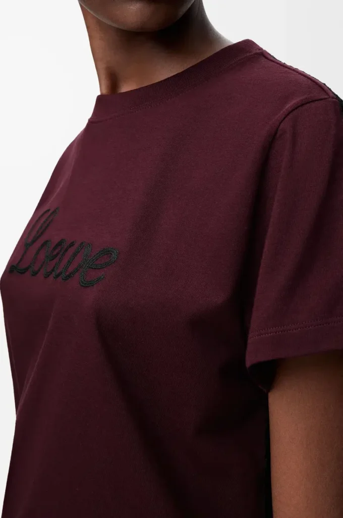 T-shirt dalla vestibilità morbida in cotone bordeaux T-shirt dalla vestibilità morbida in cotone bordeaux