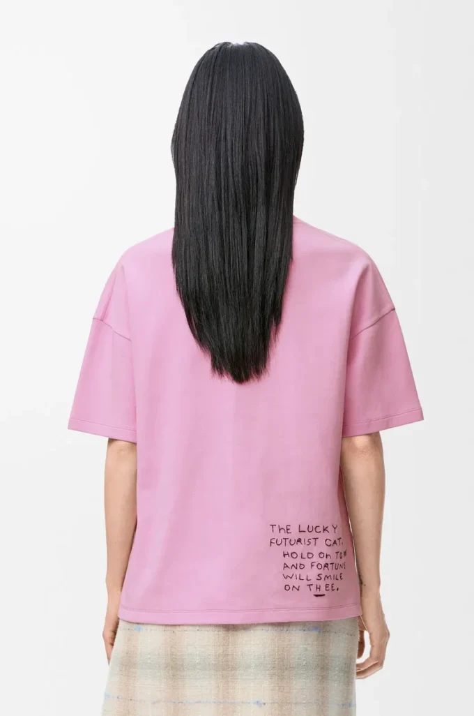 T-shirt dalla vestibilità regolare in misto cotone Rosa T-shirt dalla vestibilità regolare in misto cotone Rosa