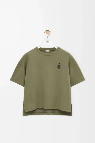 T-shirt dalla vestibilità regolare in misto cotone Verde kaki T-shirt dalla vestibilità regolare in misto cotone Verde kaki