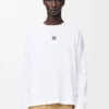 T-shirt oversize a maniche lunghe in cotone bianco T-shirt oversize a maniche lunghe in cotone bianco