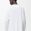 T-shirt oversize a maniche lunghe in cotone bianco T-shirt oversize a maniche lunghe in cotone bianco