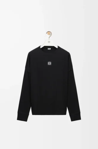 T-shirt oversize a maniche lunghe in cotone nero