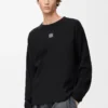 T-shirt oversize a maniche lunghe in cotone nero