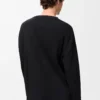 T-shirt oversize a maniche lunghe in cotone nero