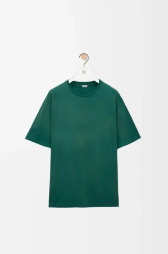 T-shirt oversize in cotone verde scuro