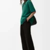 T-shirt oversize in cotone verde scuro T-shirt oversize in cotone verde scuro