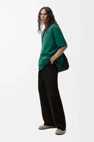 T-shirt oversize in cotone verde scuro