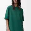 T-shirt oversize in cotone verde scuro T-shirt oversize in cotone verde scuro