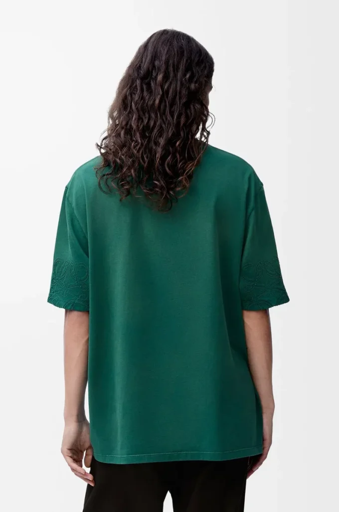 T-shirt oversize in cotone verde scuro T-shirt oversize in cotone verde scuro