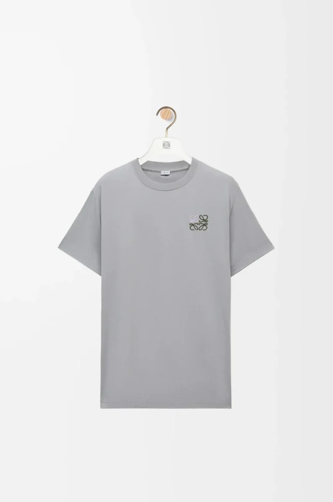 T-shirt regular fit in cotone grigio medio T-shirt regular fit in cotone grigio medio