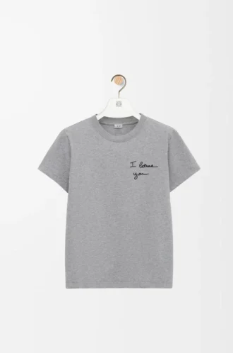 T-shirt regular fit in cotone Grigio melange T-shirt regular fit in cotone Grigio melange