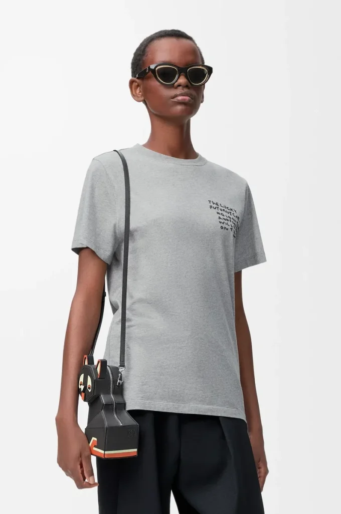 T-shirt regular fit in cotone Grigio melange T-shirt regular fit in cotone Grigio melange