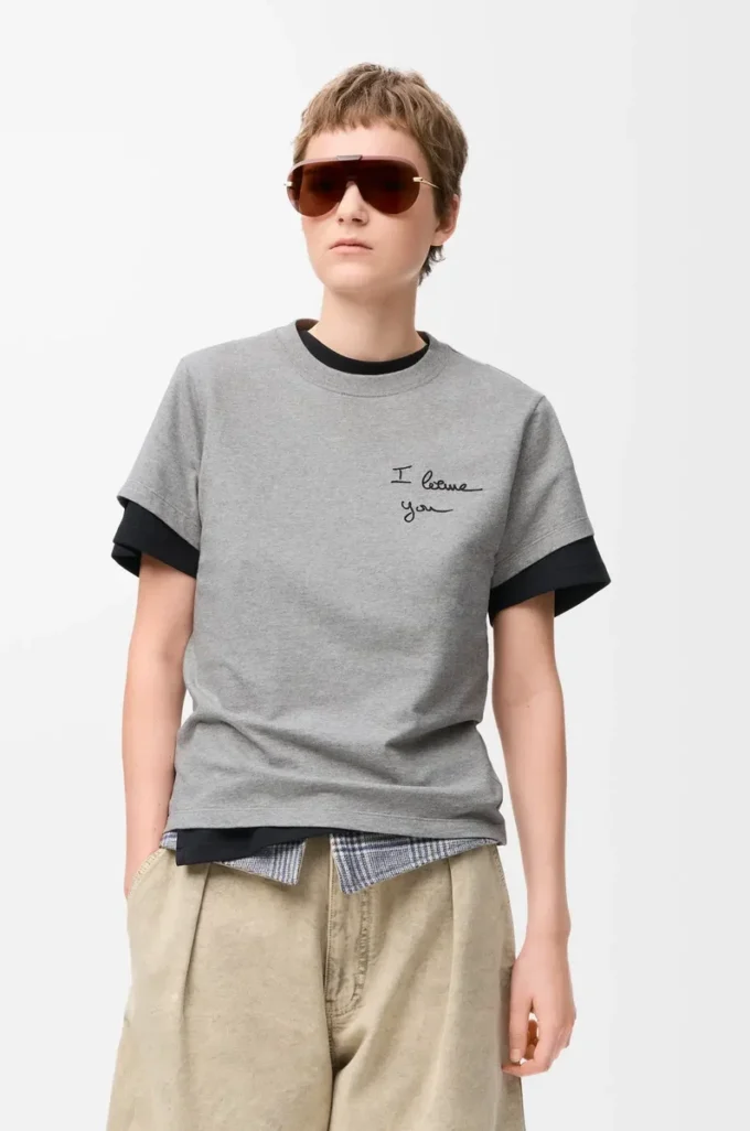 T-shirt regular fit in cotone Grigio melange