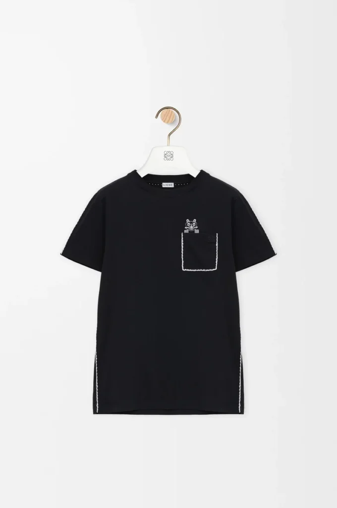 T-shirt regular fit in cotone Nero