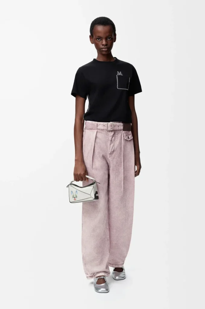 T-shirt regular fit in cotone Nero