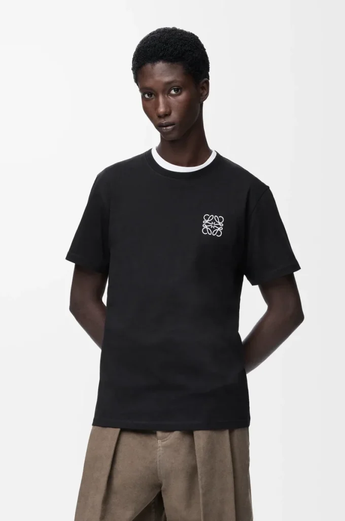 T-shirt regular fit in cotone nero