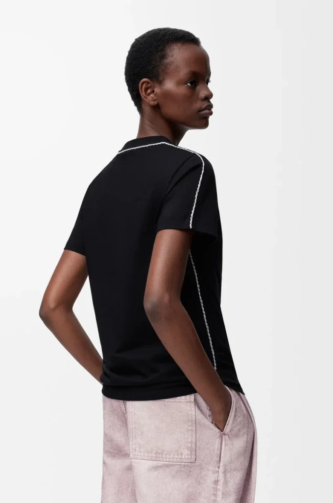 T-shirt regular fit in cotone Nero