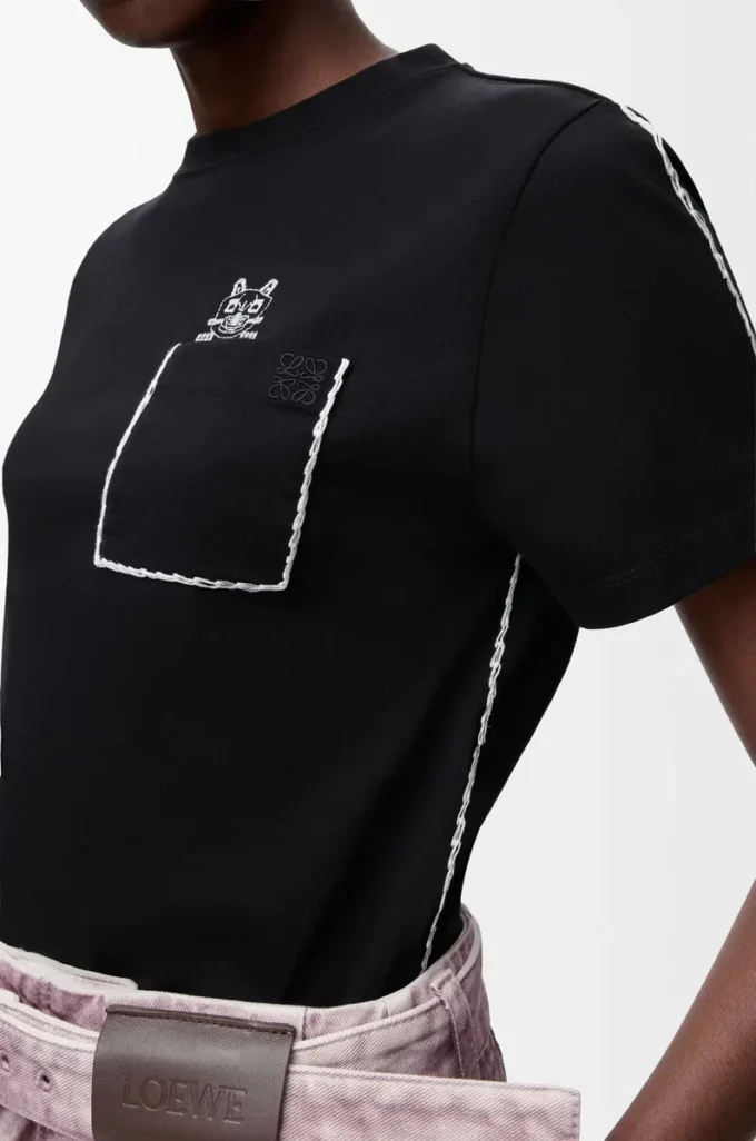 T-shirt regular fit in cotone Nero