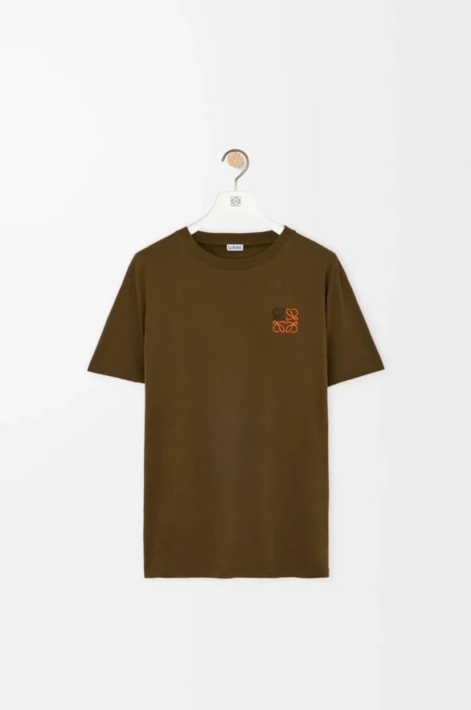T-shirt regular fit in cotone verde kaki T-shirt regular fit in cotone verde kaki
