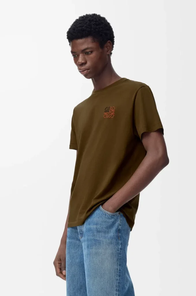 T-shirt regular fit in cotone verde kaki T-shirt regular fit in cotone verde kaki