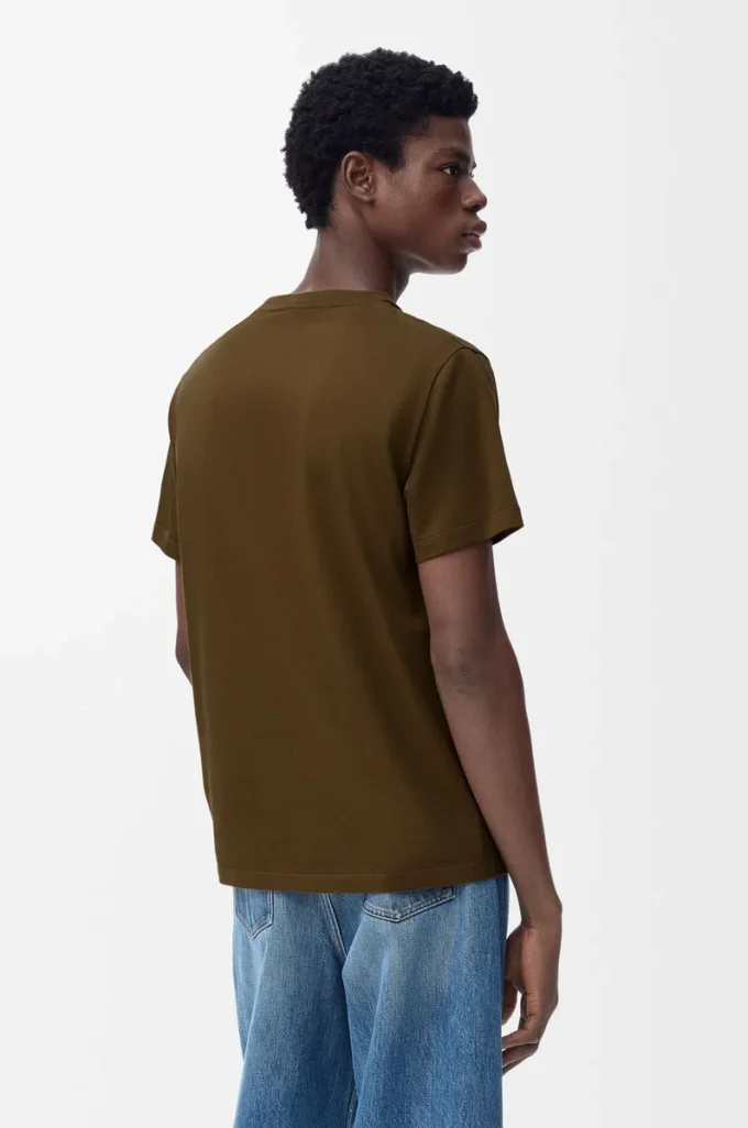 T-shirt regular fit in cotone verde kaki T-shirt regular fit in cotone verde kaki