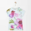 T-shirt slim fit in misto cotone Azzurro/Multicolore