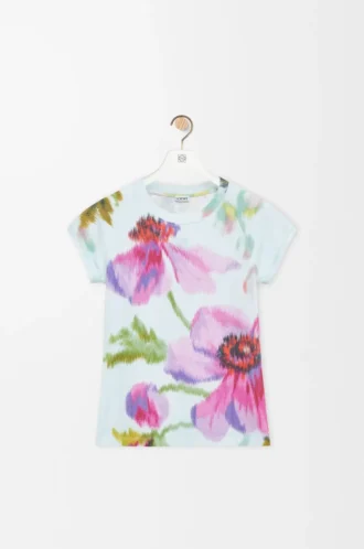 T-shirt slim fit in misto cotone Azzurro/Multicolore T-shirt slim fit in misto cotone Azzurro/Multicolore