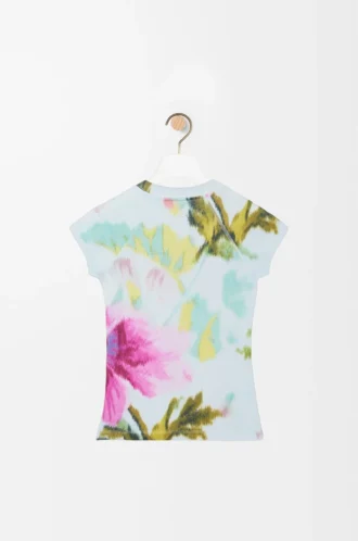 T-shirt slim fit in misto cotone Azzurro/Multicolore T-shirt slim fit in misto cotone Azzurro/Multicolore