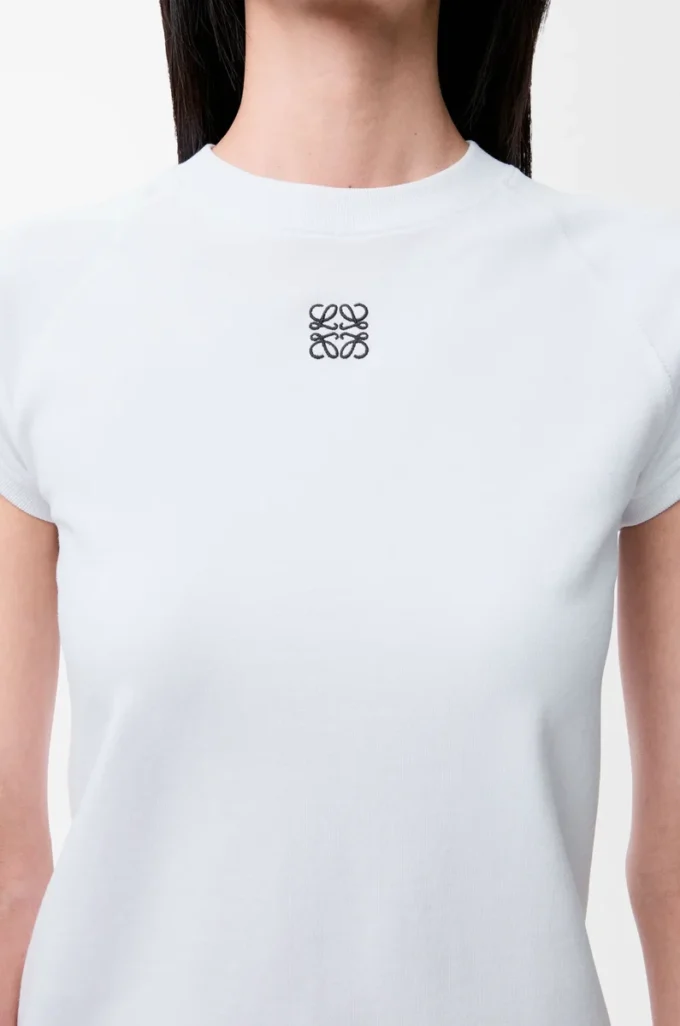 T-shirt slim fit in misto cotone Bianco