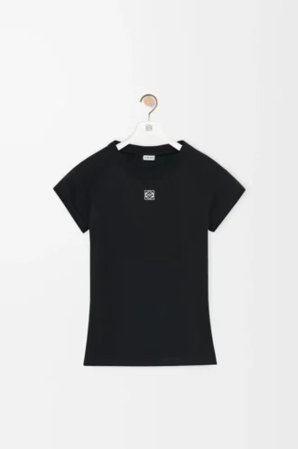 T-shirt slim fit in misto cotone Nero T-shirt slim fit in misto cotone Nero