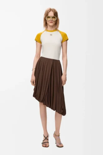 T-shirt slim fit in misto cotone Senape/Bronzo T-shirt slim fit in misto cotone Senape/Bronzo