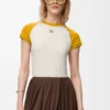 T-shirt slim fit in misto cotone Senape/Bronzo