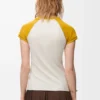 T-shirt slim fit in misto cotone Senape/Bronzo