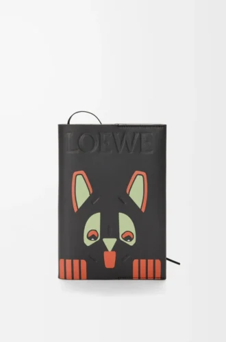 Taccuino Futurist Cat in pelle di vitello Nero/Multicolore