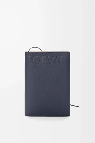 Taccuino in pelle di vitello blu navy scuro