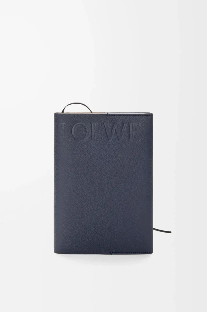 Taccuino in pelle di vitello blu navy scuro Taccuino in pelle di vitello blu navy scuro